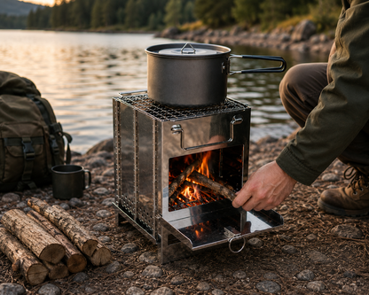 IronForge Folding Wood-Burning Camp Stove